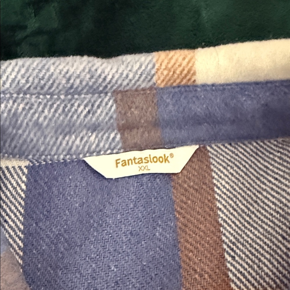 Fantaslook Blue and White Plaid Shirt - Picture 2 of 6